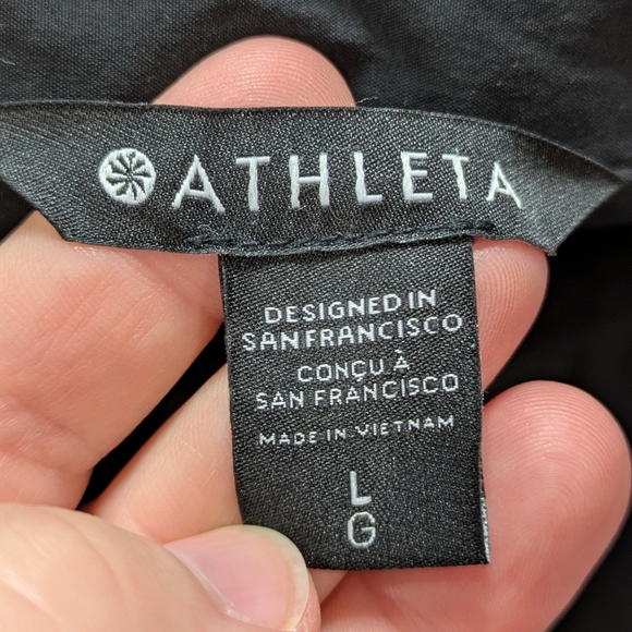 Athleta Black Long Sleeve Collared Button Up Shirt L - Picture 7 of 9